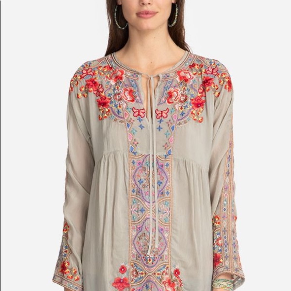 Johnny Was Alora Grain Rayon Tunic Blouse M NWT - Picture 8 of 9